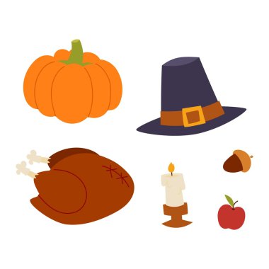 Mutlu Şükran günü vektör ayarla.