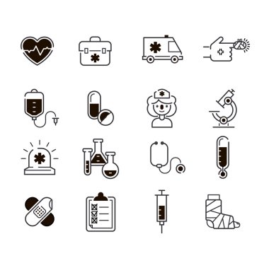 tıbbi simge kümesi vektör.