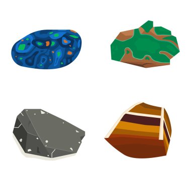 Mineral taş vektör set.