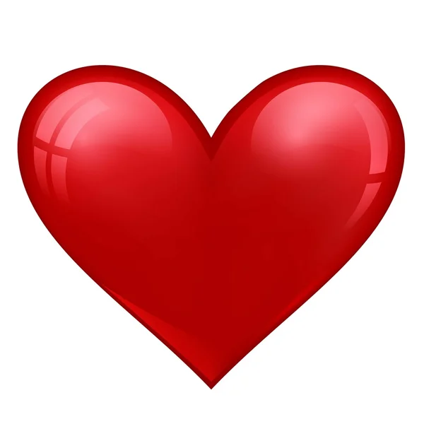 Icono rojo vector del corazón — Vector de stock