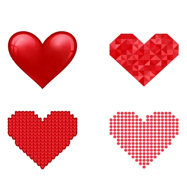 Icono rojo vector del corazón — Archivo Imágenes Vectoriales
