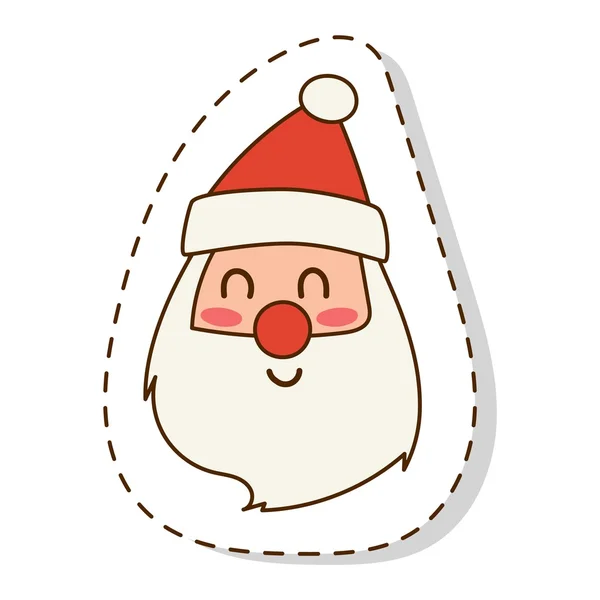 Santa Claus flat icon face vector illustration — Stock Vector