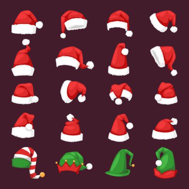 Noel Baba Noel şapka vektör çizim.