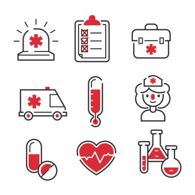 tıbbi simge kümesi vektör.