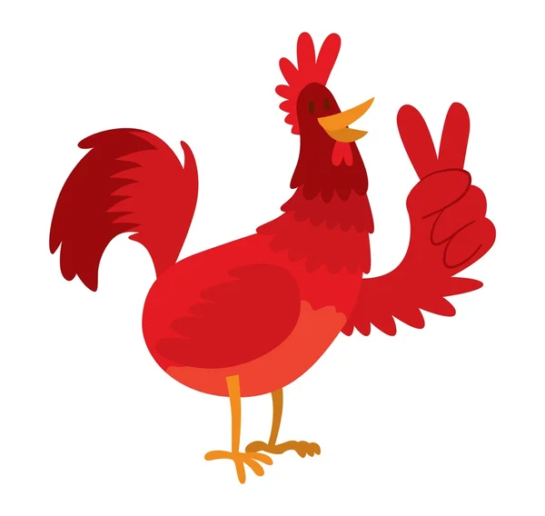 Cute cartoon rooster vector illustration — Stock Vector