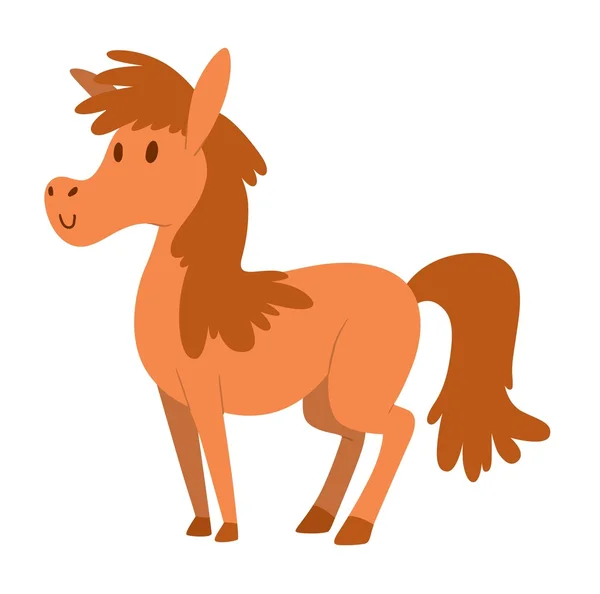 Desenhos animados personagem vetor cavalo — Vetor de Stock