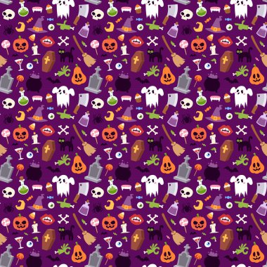 Cadılar Bayramı semboller koleksiyonu vektör.