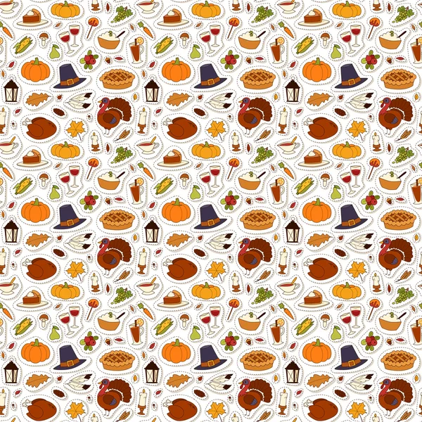 Happy Thanksgiving Day seamless pattern vector. - Stok Vektor