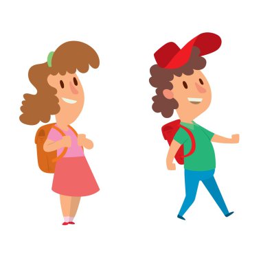 Okul çocuk karakter vektör.