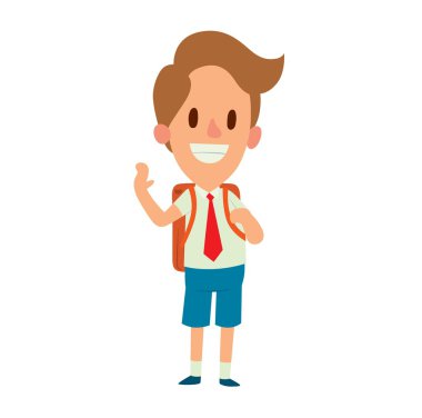 Okul çocuk karakter vektör.