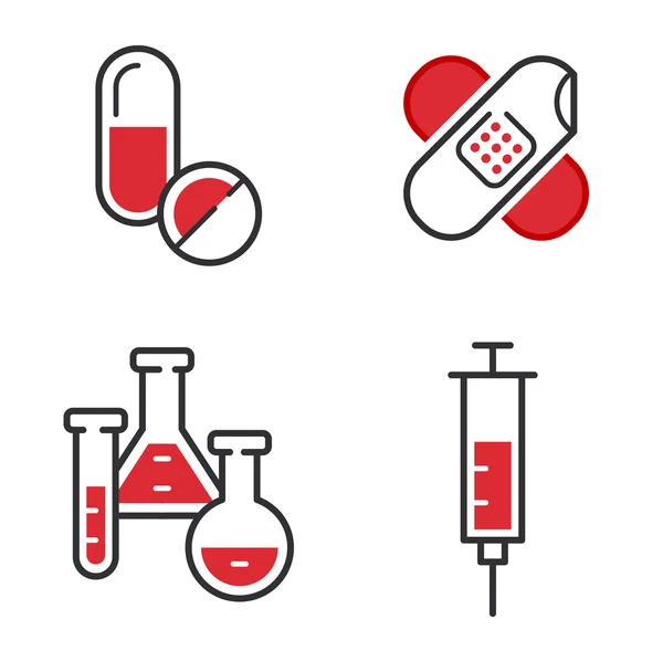 Iconos médicos vector conjunto . — Archivo Imágenes Vectoriales