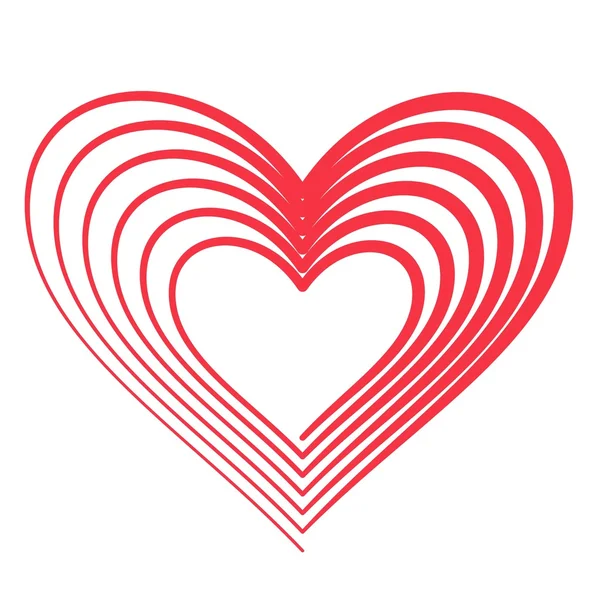 Červené srdce vektorové ikony — Stockový vektor