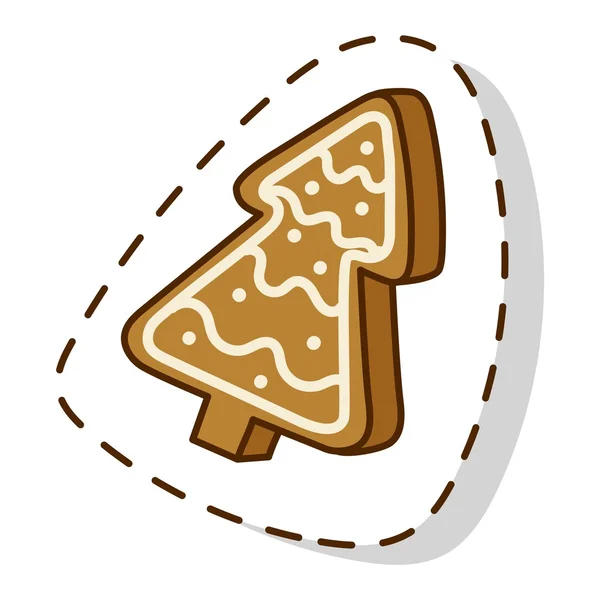 Gâteau de Noël isolé icône vectorielle — Image vectorielle