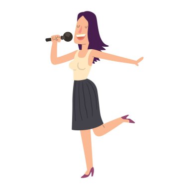 Şarkı söyleyen insanlar karakter vektör