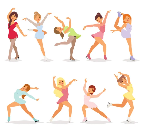 Ballerina dancer girl vector set. — Διανυσματικό Αρχείο