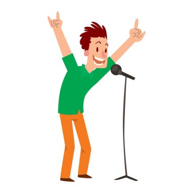 Şarkı söyleyen insanlar karakter vektör