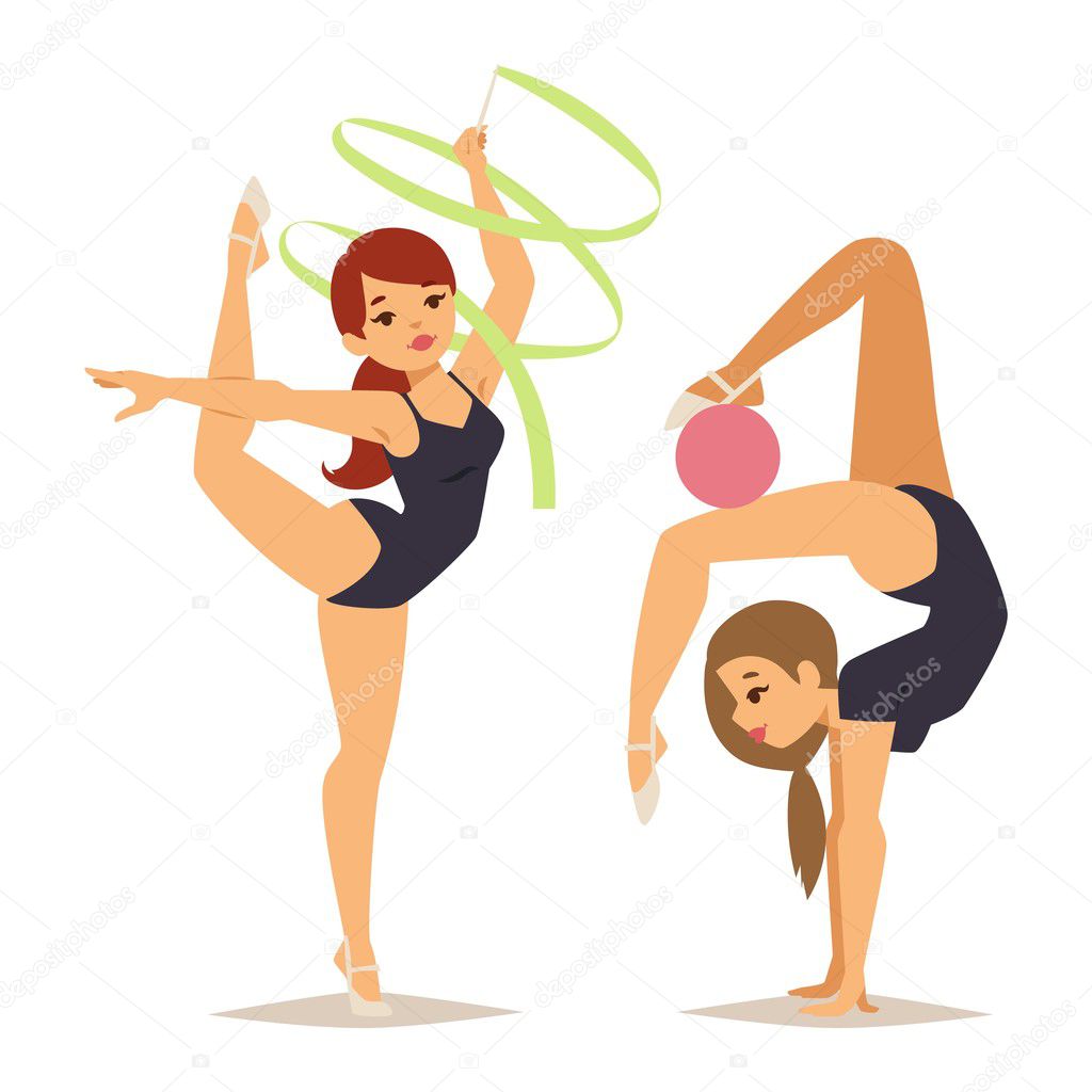 Gymnast girl vector illustration