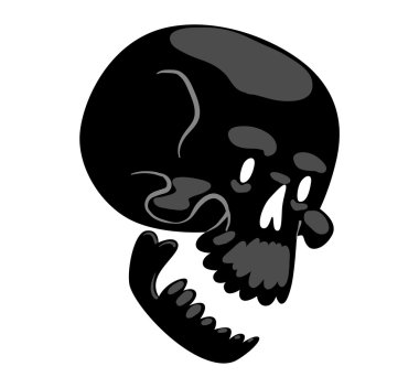 Kafatası yüz illüstrasyon izole beyaz arka plan üzerinde.