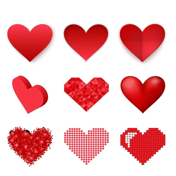 Icono rojo vector del corazón — Archivo Imágenes Vectoriales