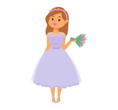 Düğün Gelin kız karakter vektör