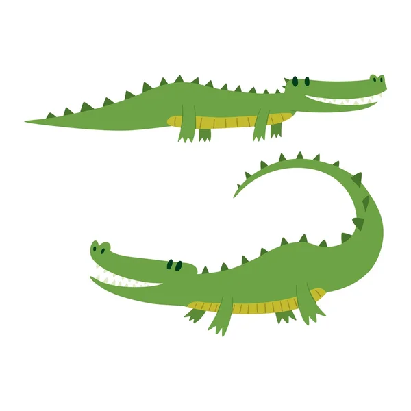 Mignon vecteur de caractères crocodile — Image vectorielle