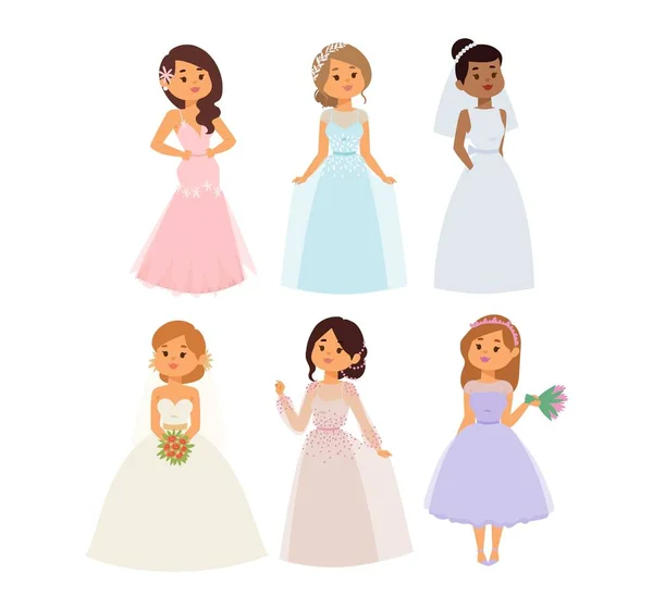 Mariage mariée fille personnage vecteur — Image vectorielle