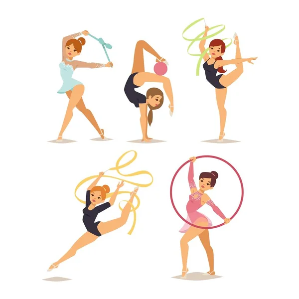 Chica gimnasta vector ilustración — Archivo Imágenes Vectoriales