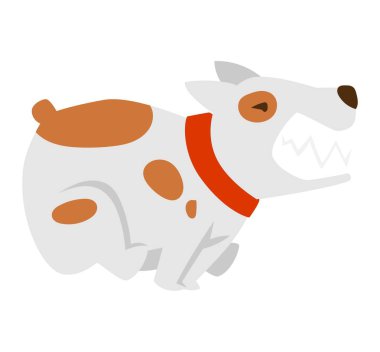 Kızgın düz köpek evde beslenen hayvan ve vektör.