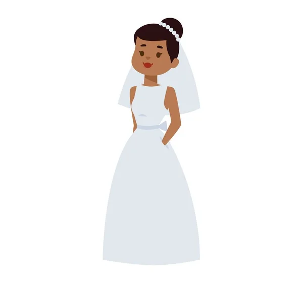 結婚式の花嫁の女の子の文字ベクトル — ストックベクタ