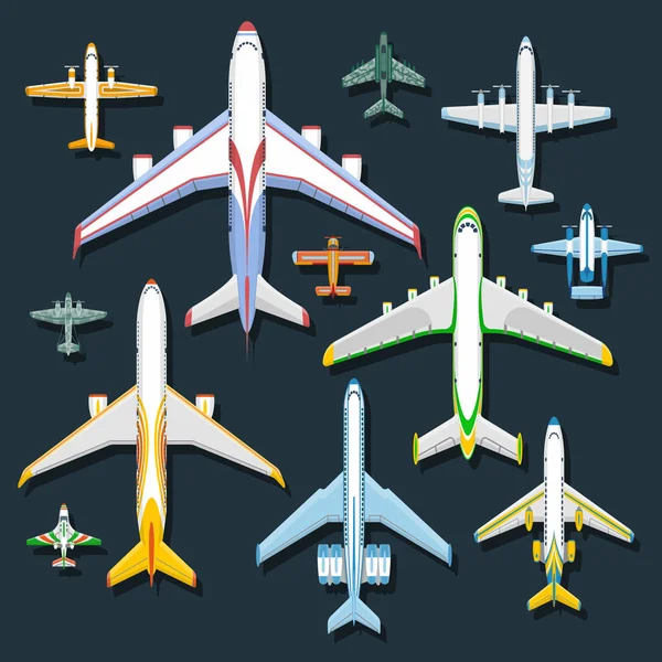 Ilustração do vetor da visão superior do avião . — Vetor de Stock