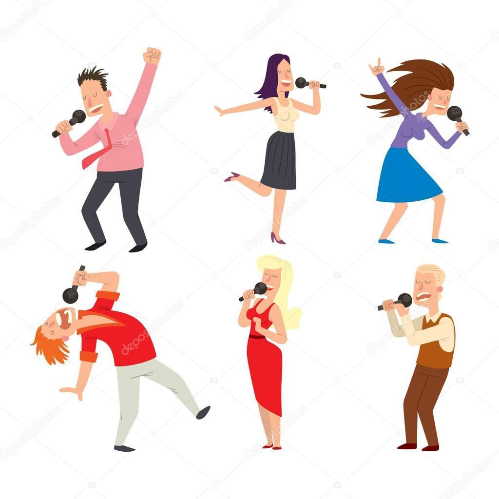 Singing people vector character