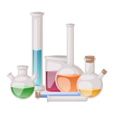 Laboratuvar şişesi vektör set.