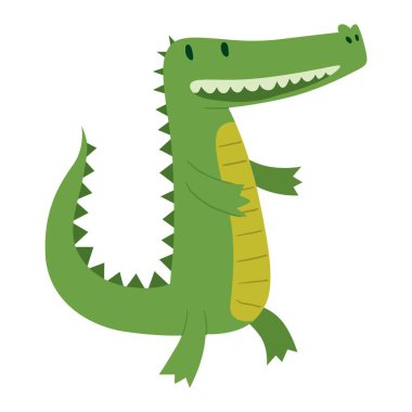 Şirin timsah karakter vektör