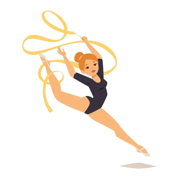 Chica gimnasta vector ilustración — Vector de stock