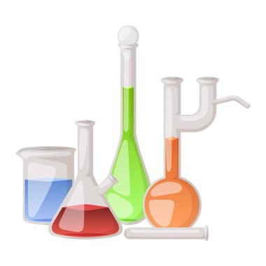 Laboratuvar şişesi vektör set.