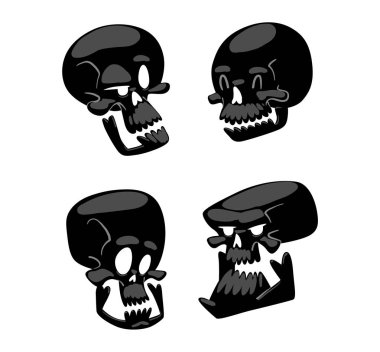 Kafatası yüz illüstrasyon izole beyaz arka plan üzerinde.