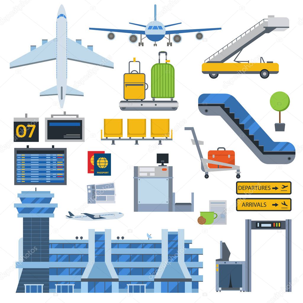 Airport symbols vector set.