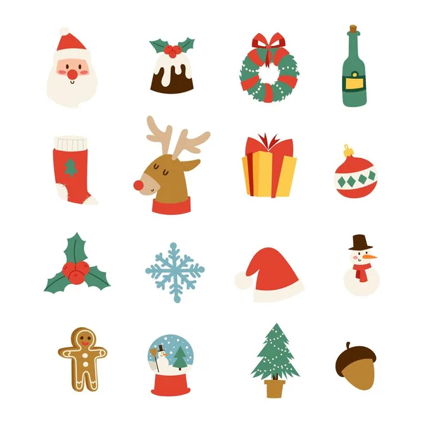 Christmas icons symbols vector set. — Stock Vector