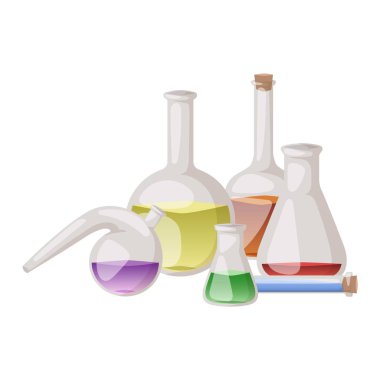 Laboratuvar şişesi vektör set.