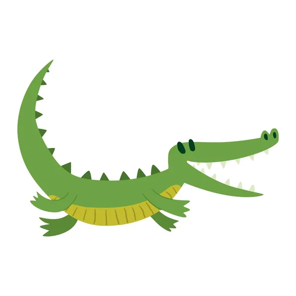 Vetor de caráter de crocodilo bonito —  Vetores de Stock