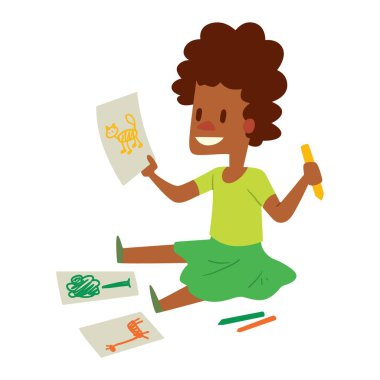 Sanatçı çocuk çocuk karakter vektör