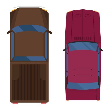 Araba üstten görünüm vektör izole.