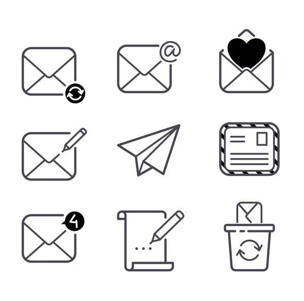 Vektor-Set für Mail-Icons. — Stockvektor