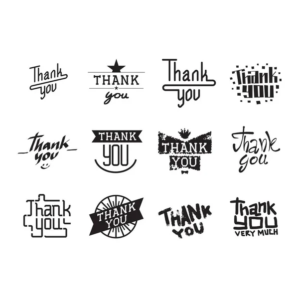 Thank you text lettering vector illustration — Stock Vector