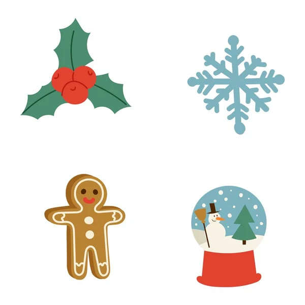 Vánoční ikony symboly vektorové sada. — Stockový vektor