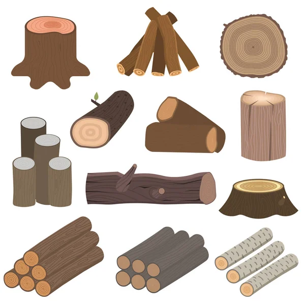 Wood materials logs vector — Stock Vector