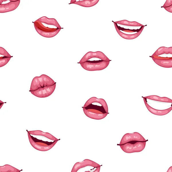 Woman lips seamless pattern — Stock Vector