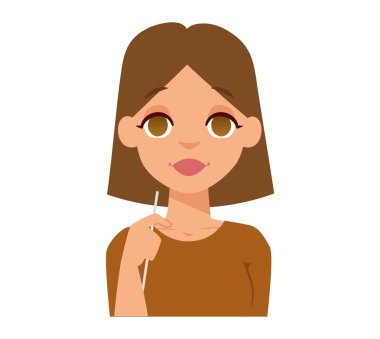 Gülümseyen kadın vektör çizim.