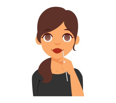 Gülümseyen kadın vektör çizim.