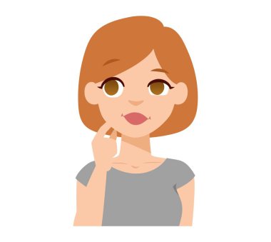 Gülümseyen kadın vektör çizim.